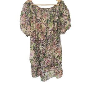 George Floral Print Sheer Blouse
